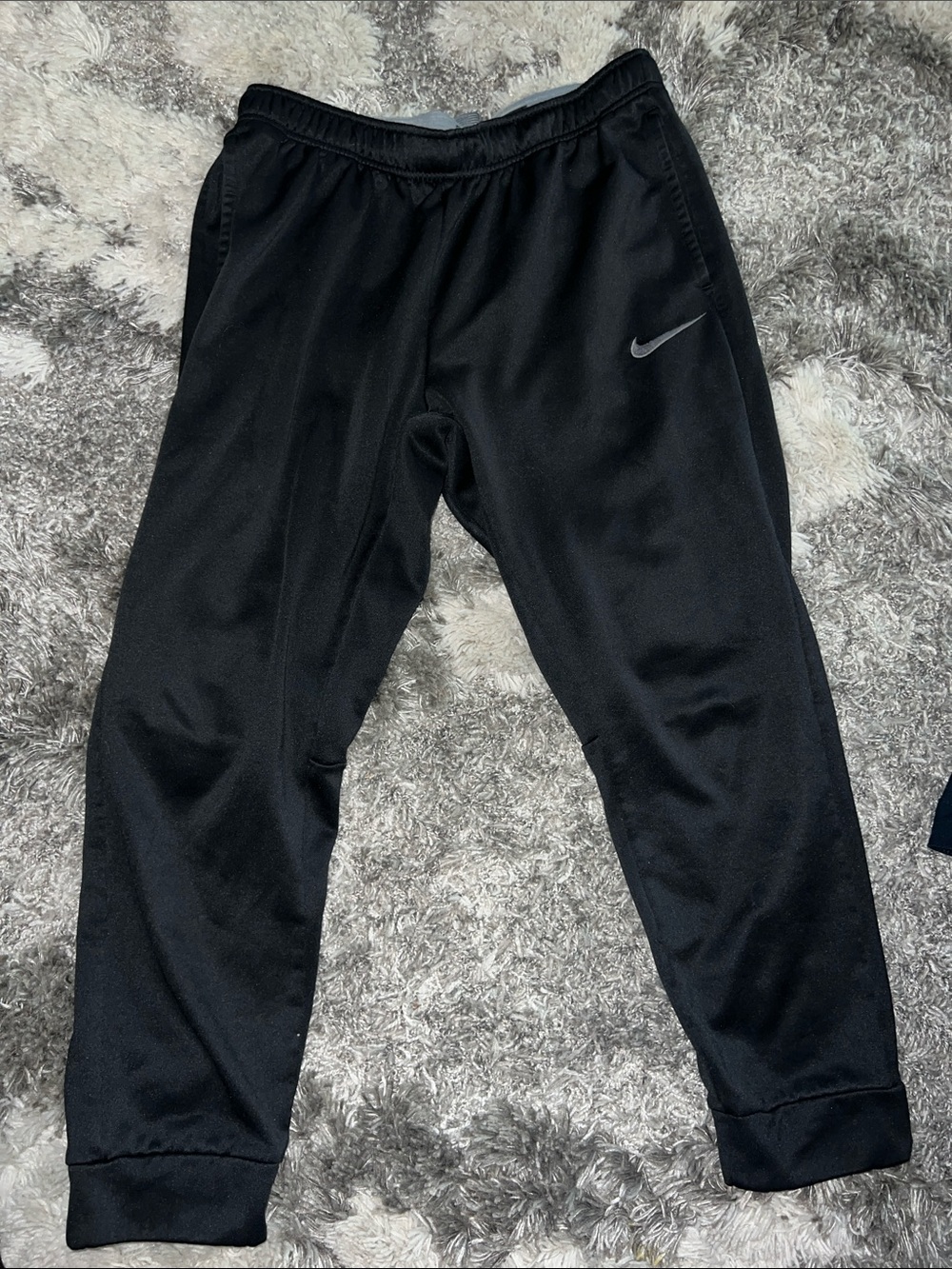 Nike Black Therma-FIT SweatPant Joggers with Light Gray Nike Swoosh